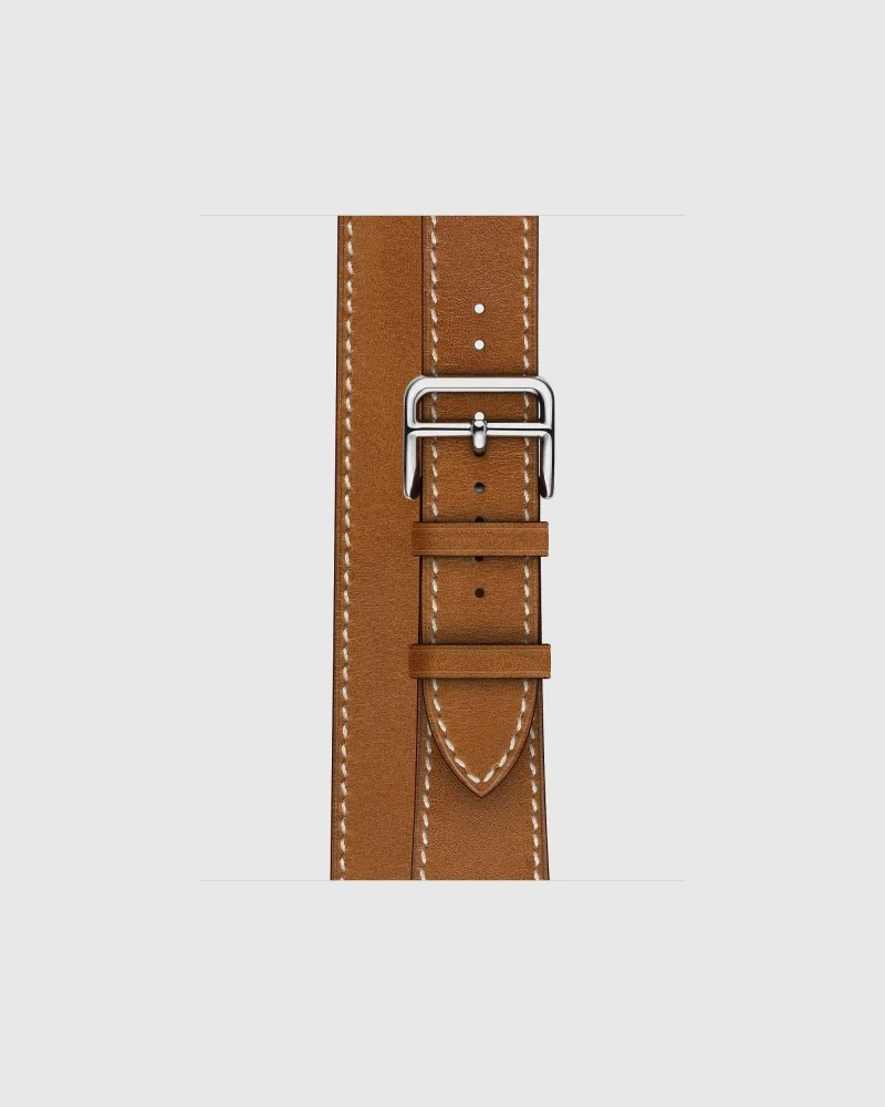 Alternative view of Double Tour Leather Apple Watch Band - Fauve
