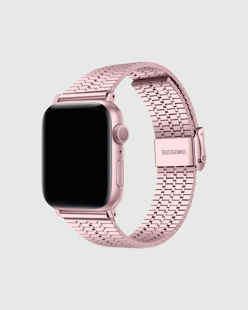 Matrix Stainless Steel Apple Watch Band - Pink Rose