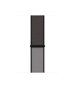 Black and gray woven sport loop smartwatch band with connector
