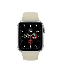 Apple Watch with antique white sport band and fitness tracking display