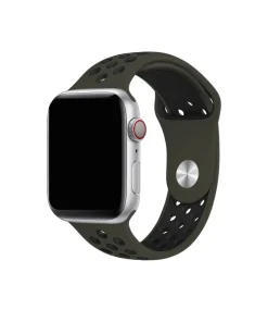 Apple Watch sport band active army green black silicone replacement strap