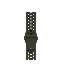 Army green and black sport smartwatch band with perforated design
