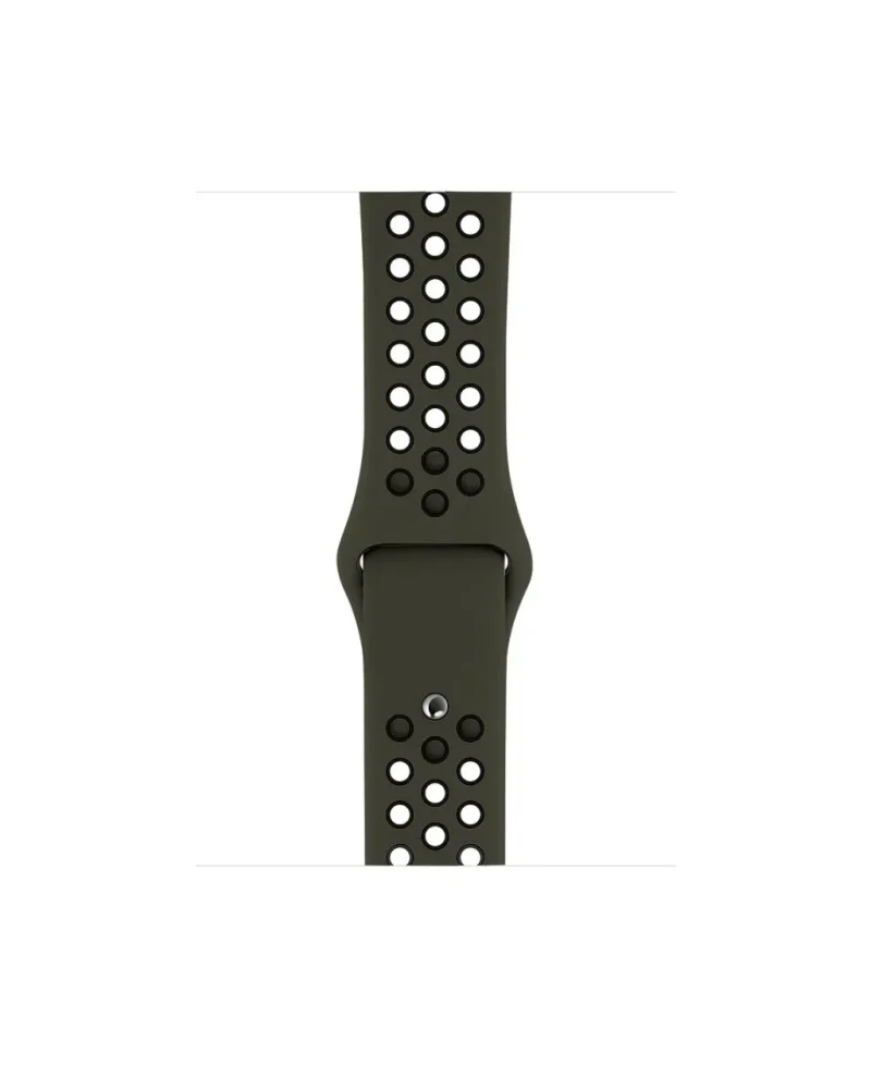 Army green and black sport smartwatch band with perforated design