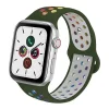 Green sport band smartwatch with colorful rainbow pride dot design pattern