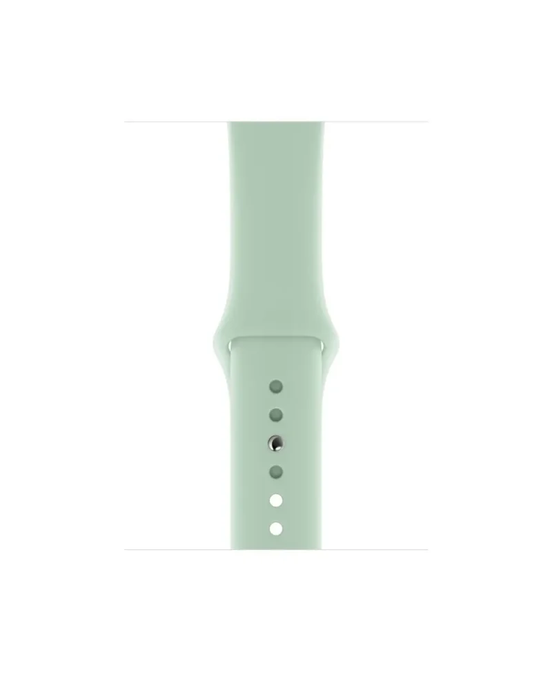 Green silicone sport band with button closures for smartwatch
