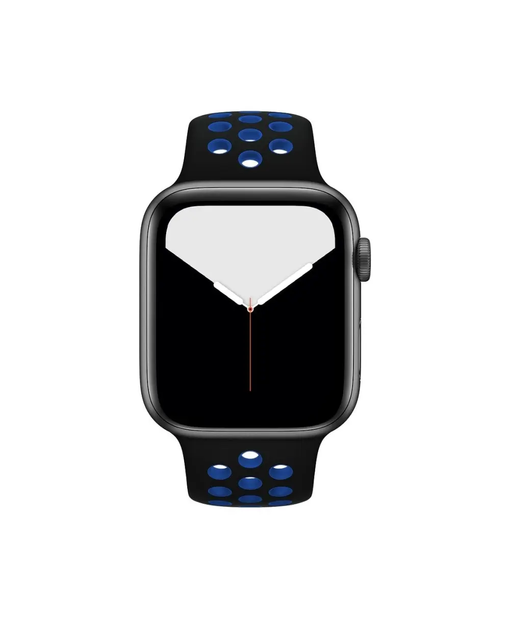 Black and blue perforated sport smartwatch band for active wear