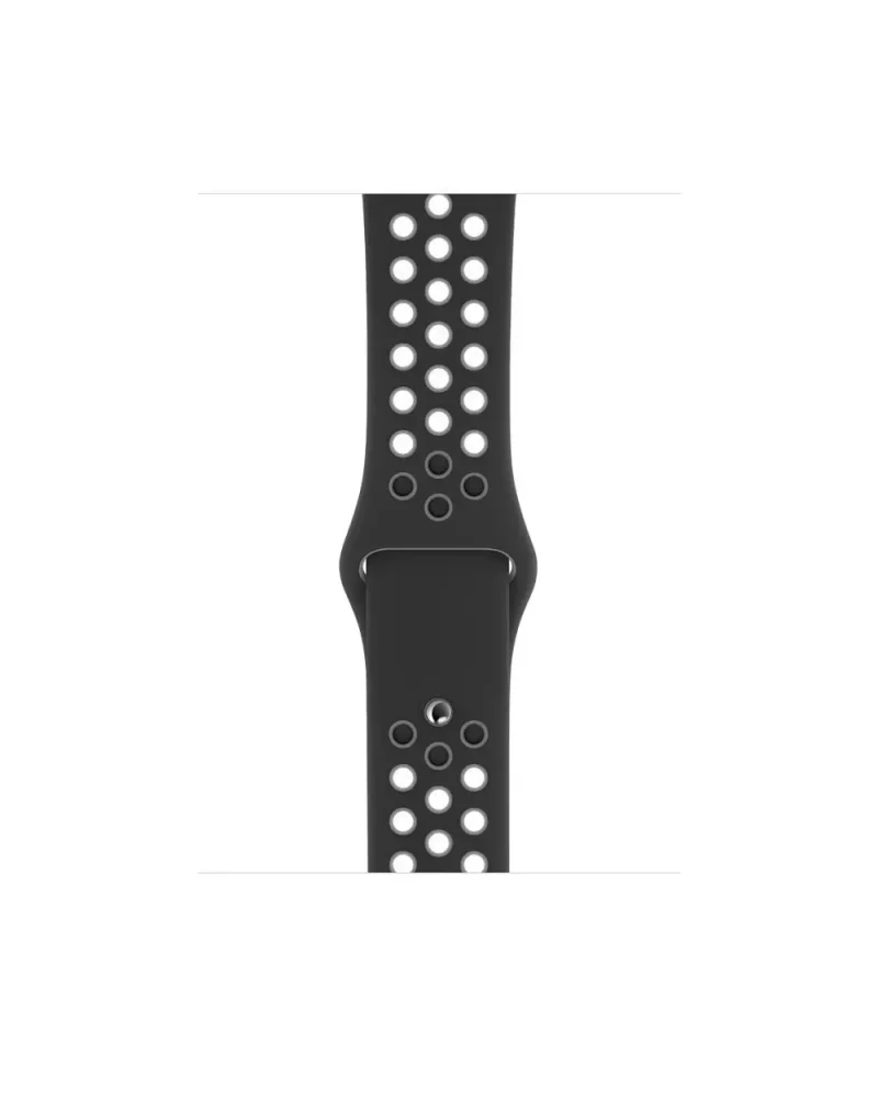 Black perforated silicone sport band for Apple Watch with ventilation holes
