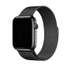 Black stainless steel smartwatch with milanese loop mesh band