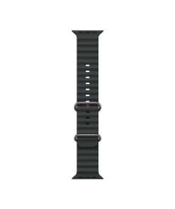 Black silicone Apple Watch band with magnetic closure and adjustable fit