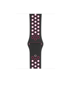 Black and pink sports watch band with perforated ventilation holes design