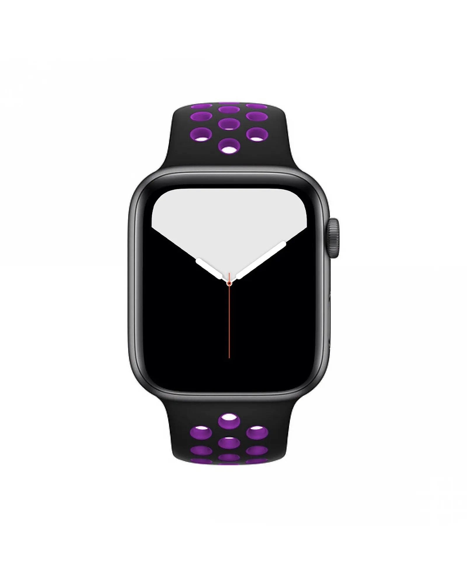 Black and purple sport smartwatch with perforated athletic band
