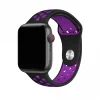 Black purple silicone sport band for Apple Watch with ventilation holes