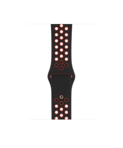 Black silicone sport band with red LED lights for smartwatch