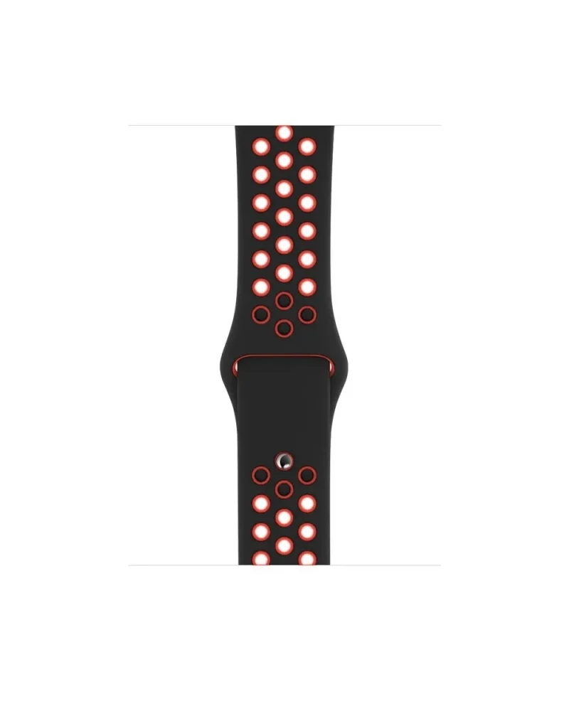 Black silicone sport band with red LED lights for smartwatch
