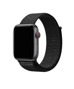 Black sport loop band for Apple Watch with cellular connectivity
