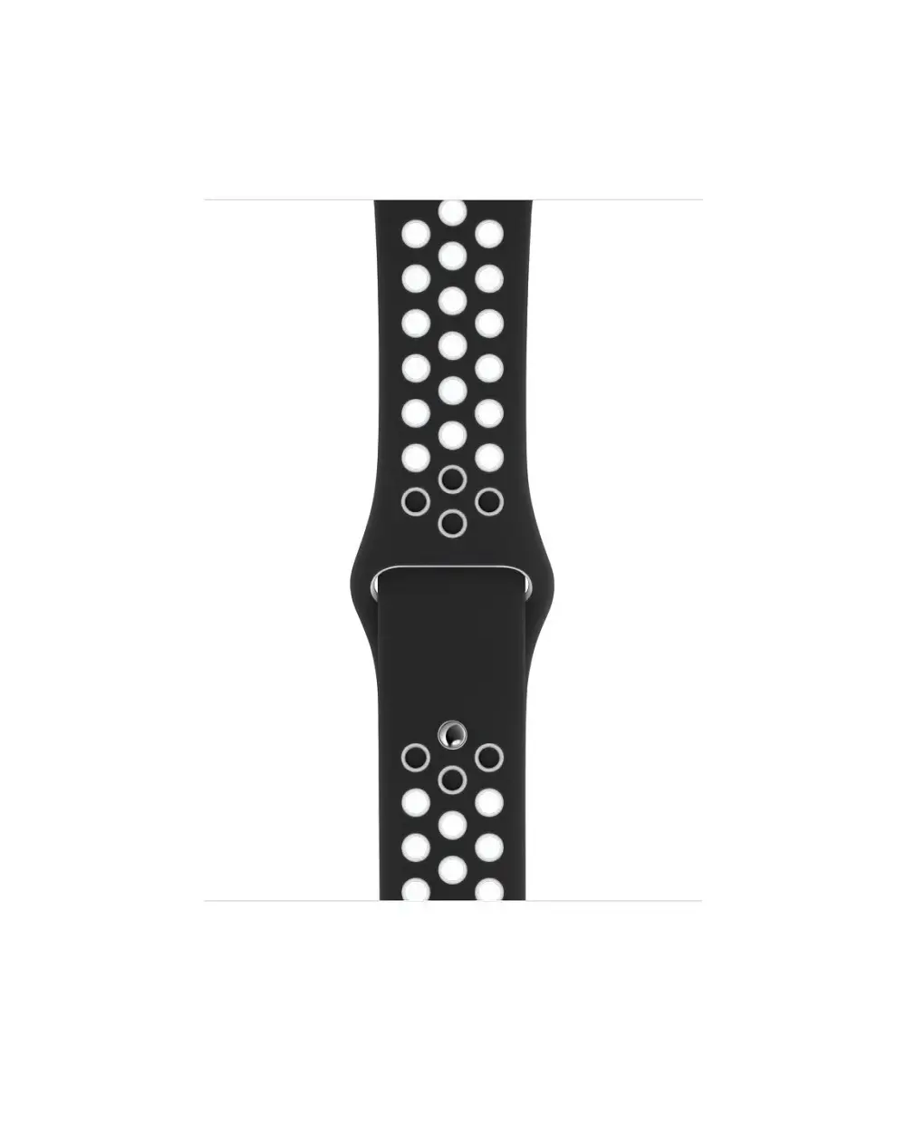 Black and white perforated sport watch band for active fitness tracking