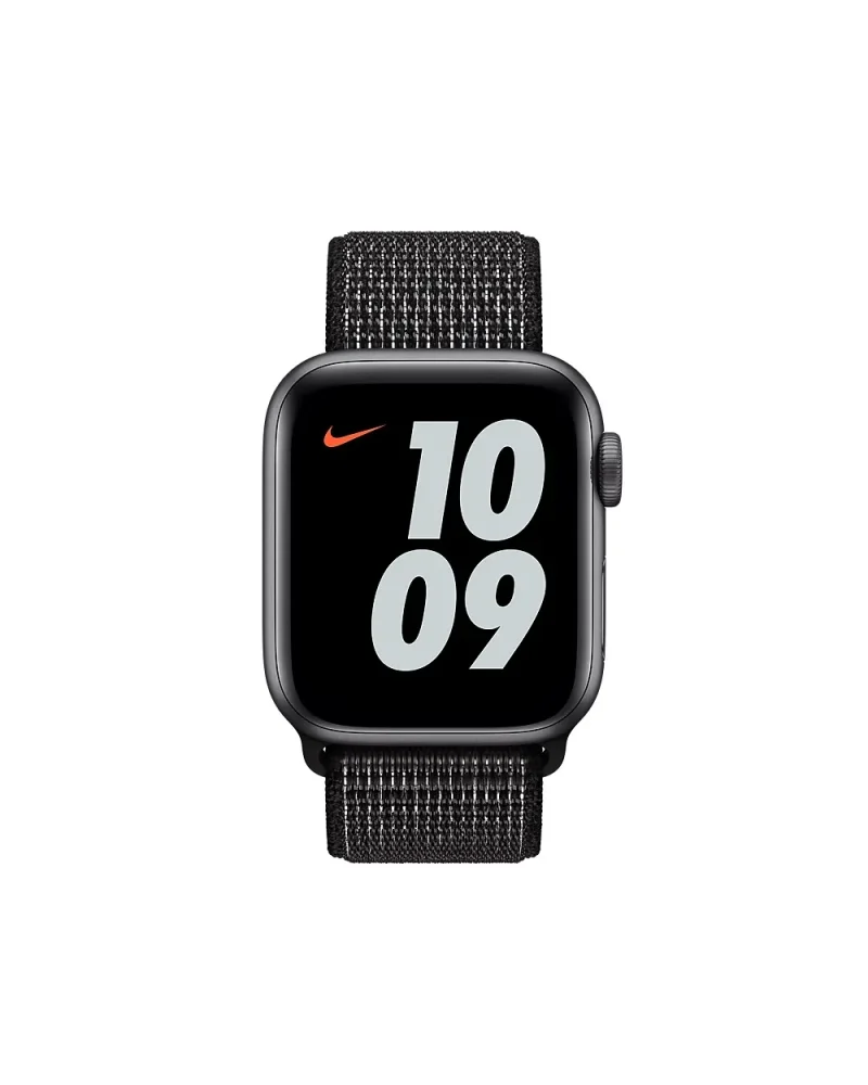 Nike Apple Watch Sport Loop black mesh band with digital display