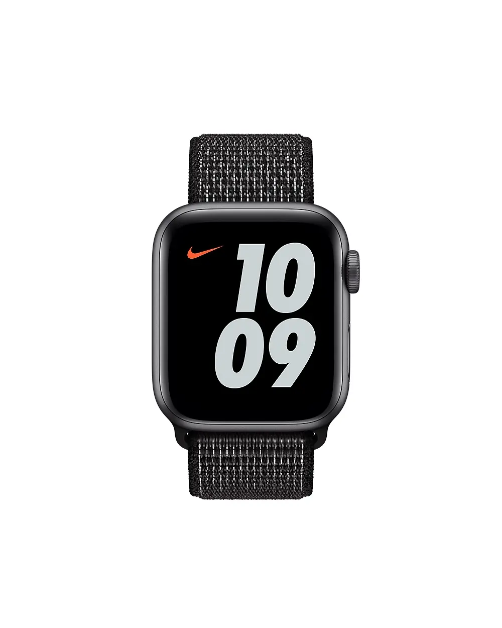 Nike Apple Watch Sport Loop black mesh band with digital display