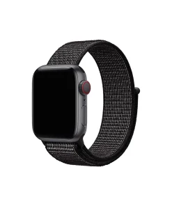 Black nylon sport loop band for Apple Watch with cellular