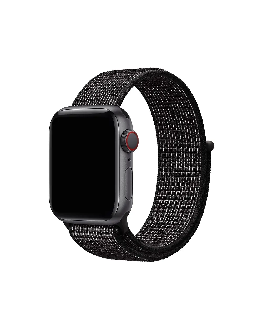 Black nylon sport loop band for Apple Watch with cellular