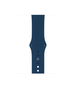 Navy blue silicone sport watch band with adjustable button closures