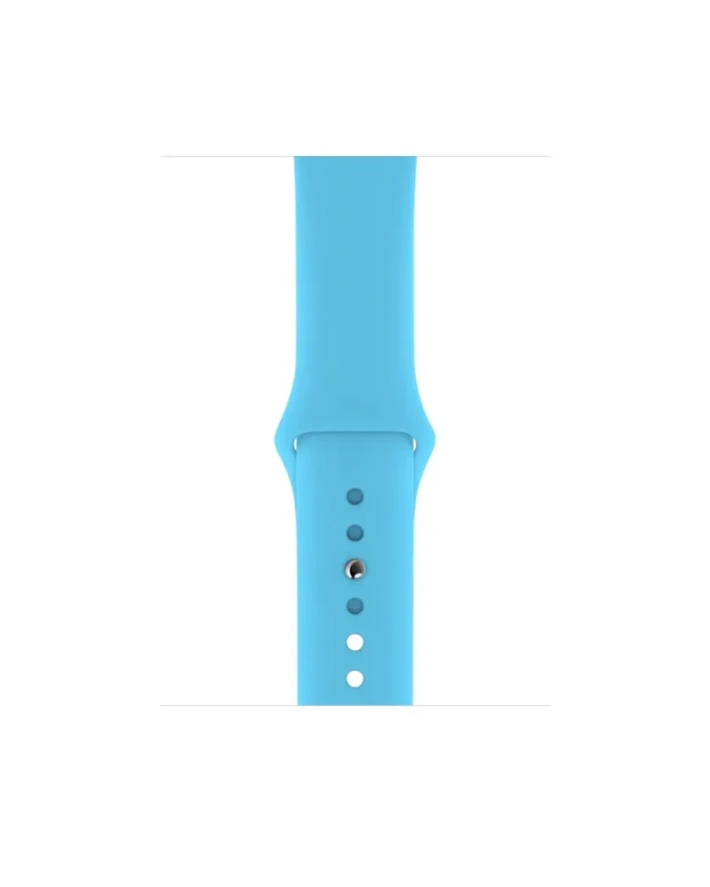 Blue silicone sport band with holes for smartwatch or fitness tracker