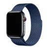 Smartwatch with black case and blue mesh Milanese loop band