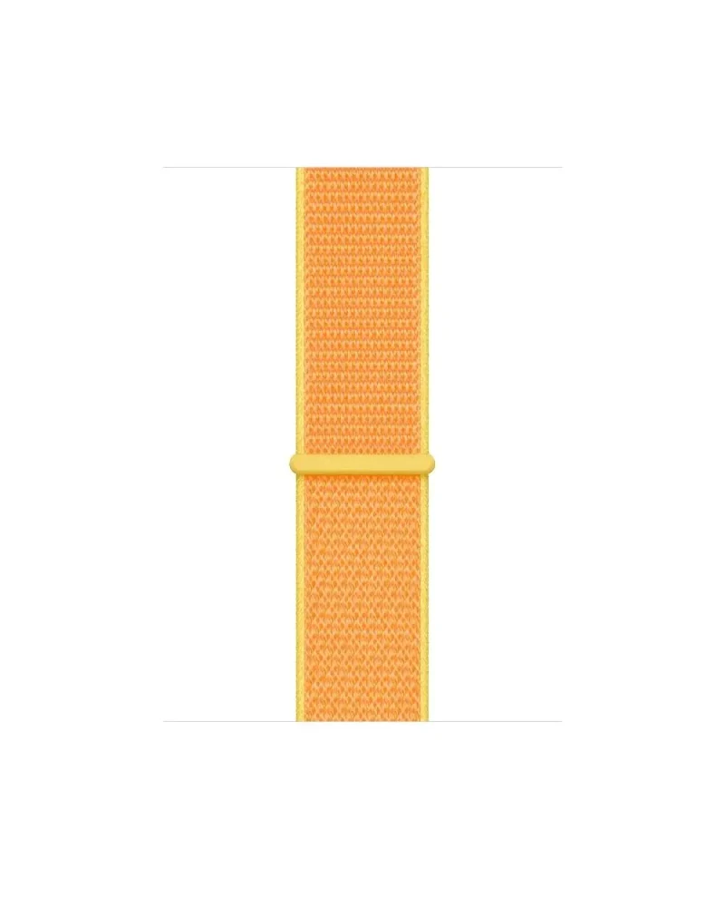 Canary yellow sport loop watch band with textured fabric material