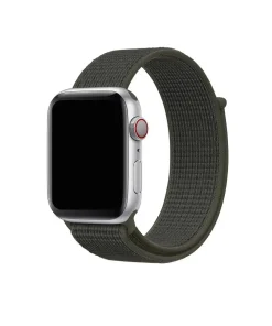 Apple Watch silver aluminum khaki sport loop band with cellular