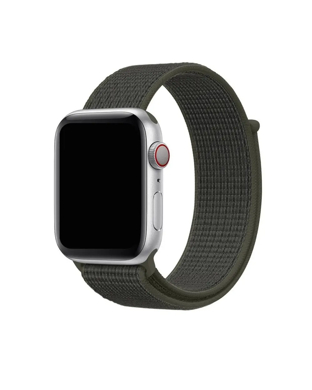 Apple Watch silver aluminum khaki sport loop band with cellular