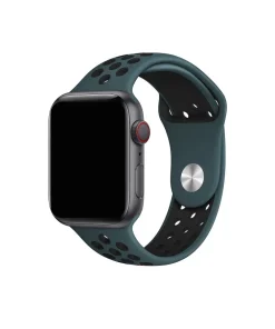 Celestial teal and black sport band for smartwatch with perforated design