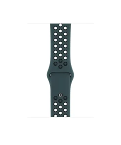 Celestial teal and black perforated silicone smartwatch sport band