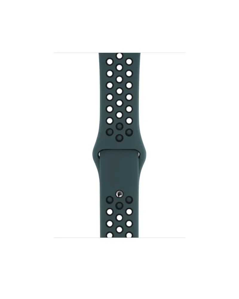 Celestial teal and black perforated silicone smartwatch sport band