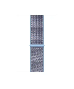 Blue woven nylon sport loop watch band with adjustable strap