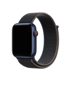 Apple Watch midnight blue aluminum with charcoal sport loop band