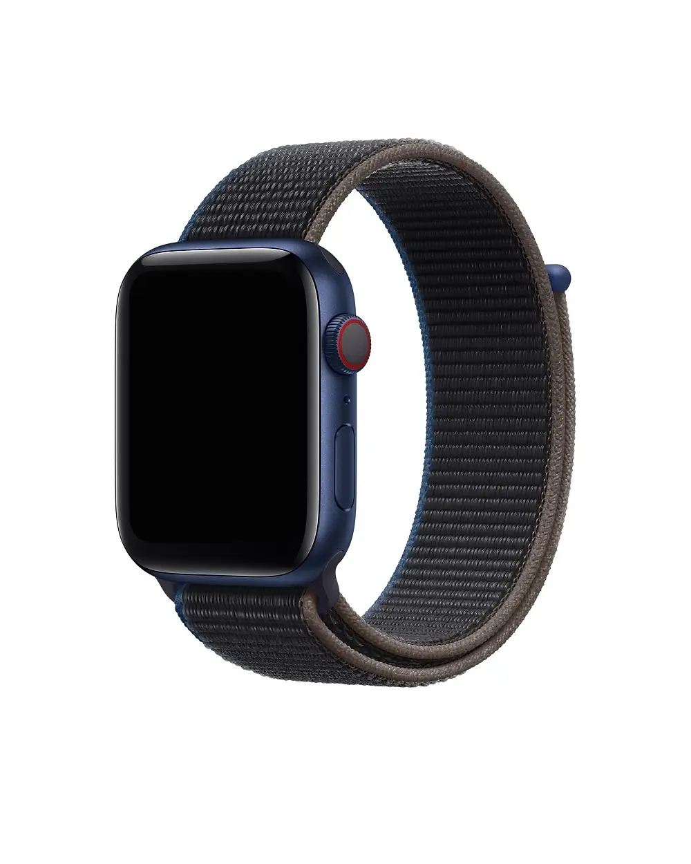 Apple Watch midnight blue aluminum with charcoal sport loop band