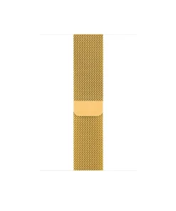 Gold Milanese Loop stainless steel mesh smartwatch band with buckle closure