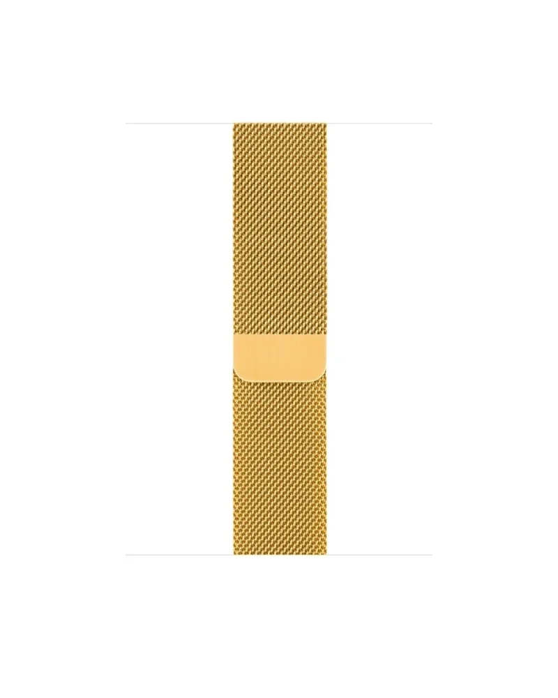 Gold Milanese Loop stainless steel mesh smartwatch band with buckle closure