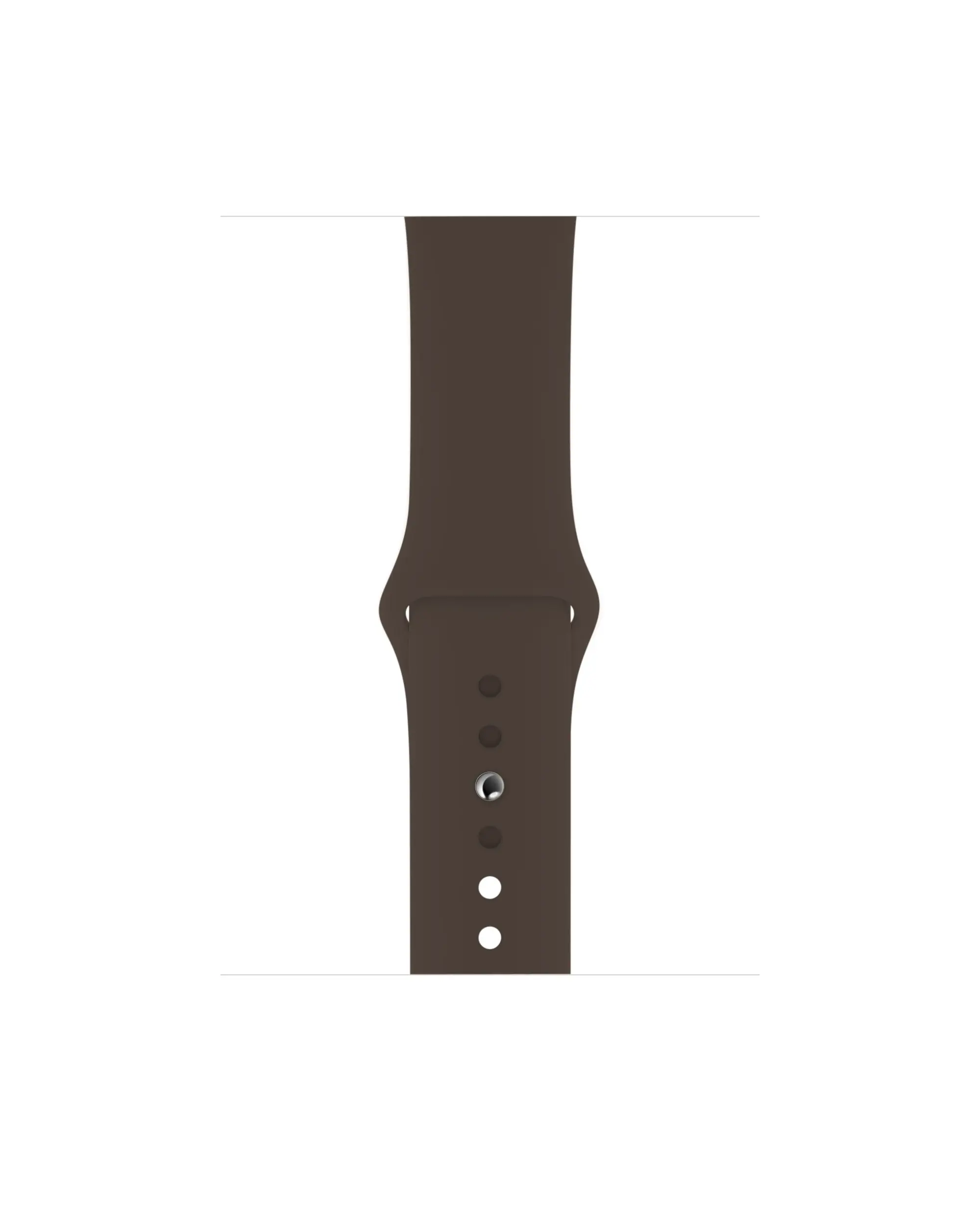 Brown sport band with adjustable sizing holes for smartwatch
