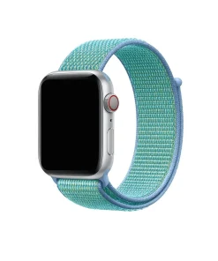 Apple Watch Sport Loop Cornflower blue green nylon woven band strap