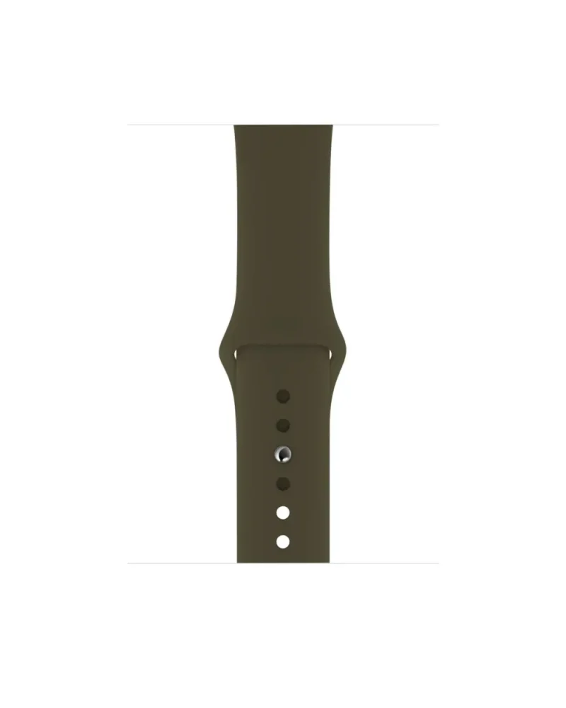 Dark olive silicone sport band with white dots and metal pin