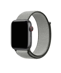 Apple Watch Series space gray with dark olive sport loop band