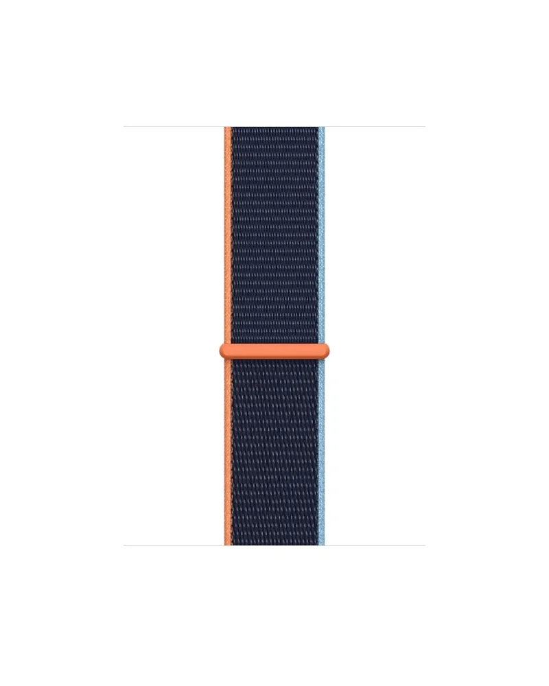 Deep navy sport loop band with orange trim for Apple Watch