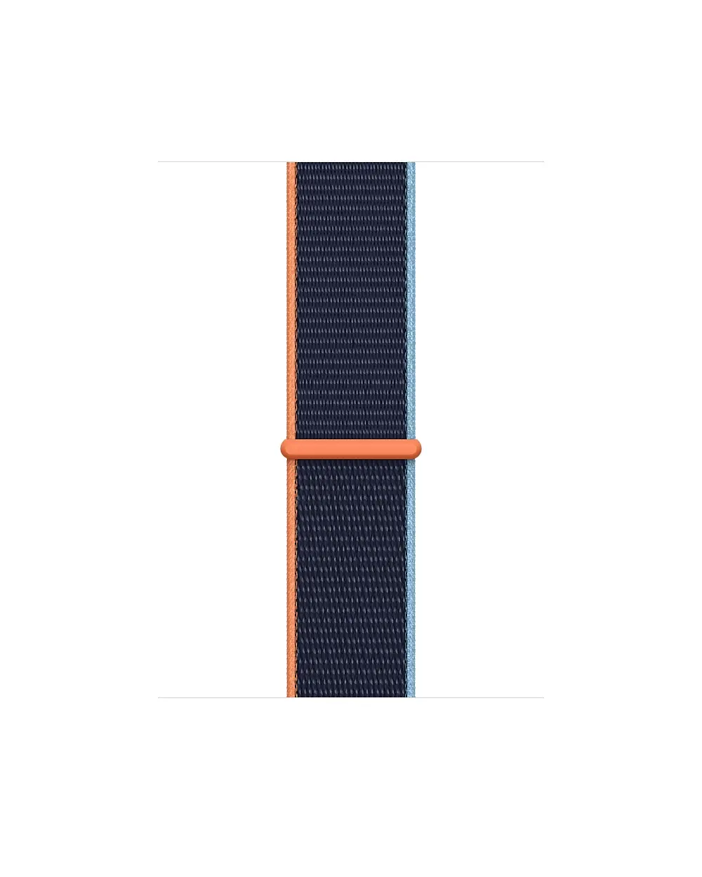 Deep navy sport loop band with orange trim for Apple Watch