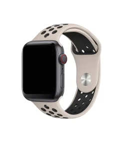 Apple Watch sport band beige black perforated Nike active strap