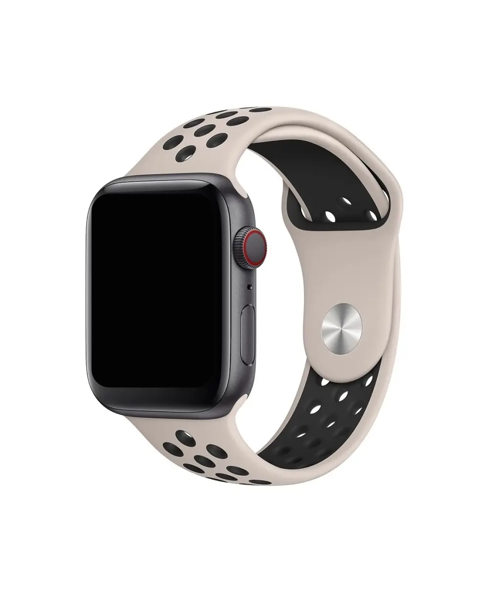 Apple Watch sport band beige black perforated Nike active strap