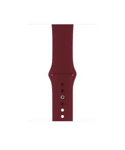 Wine red silicone sport band for Apple Watch with white buttons