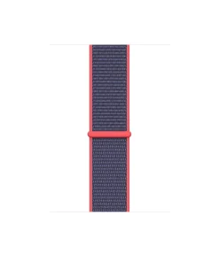 Electric pink nylon sport loop watch band with midnight blue woven textile