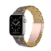 Apple Watch crystal band leopard tortoiseshell with pink metal clasp connector