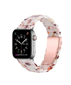 Crystal Band Nougat resin Apple Watch band with rose gold clasp